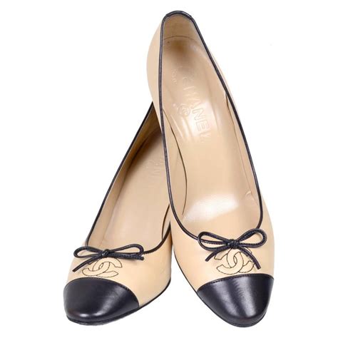 chanel black and white leather shoes|chanel pumps beige and black.